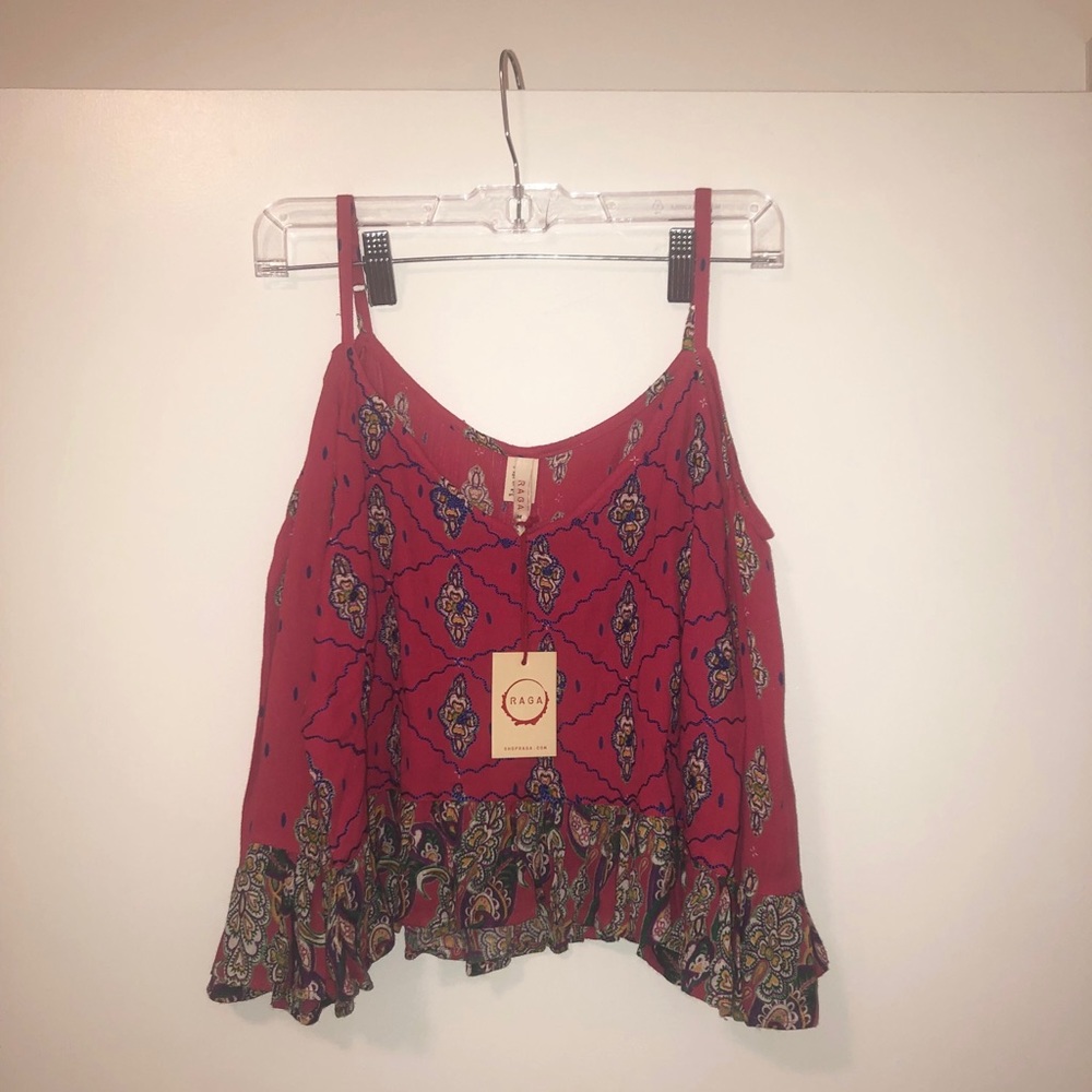 NWT Cold Shoulder Boho Flowy Top